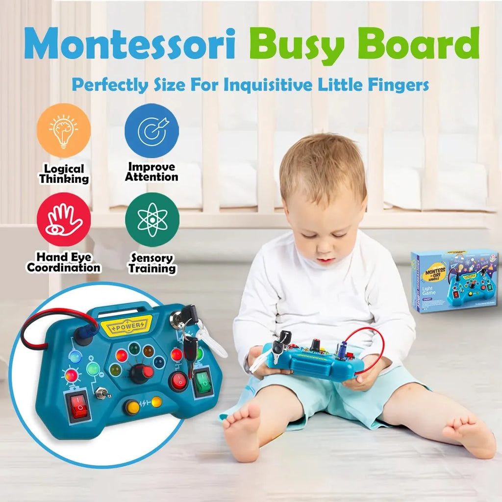 Planche d'Éveil Montessori pour Tout-Petits – Jouet Sensoriel Éducatif et Cadeau de Voyage pour Enfants de 3 Ans