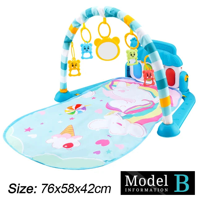 Tapis d'Éveil pour Bébé avec Piano à Taper – Jouet pour le Temps sur le Ventre, le Quatre Pattes et le Développement Sensoriel des Nouveau-Nés