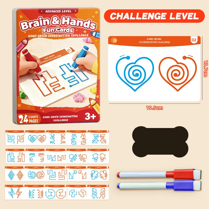 Livre de Puzzles pour le Développement Cérébral Global — Entraînement à la Pensée et à la Concentration des Cerveaux Gauche & Droit pour les Enfants
