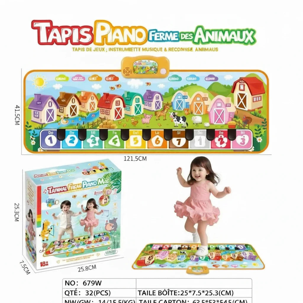 Interactive Piano Mat for Kids Musical Dance Toy LED Lights