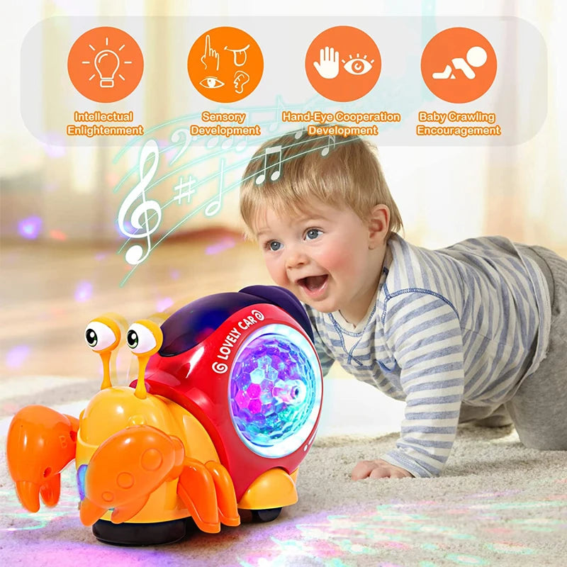 Crabe Musicale Interactif 🦀 — Le jouet qui fait bouger et sourire bébé !