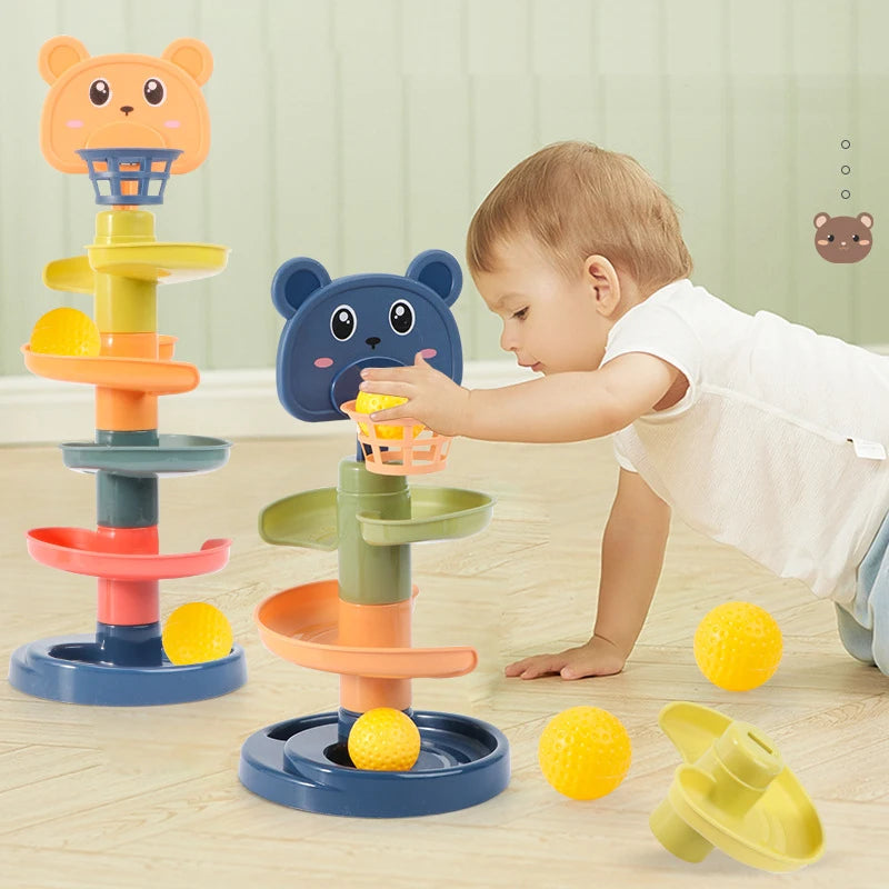 Jouet d'Éveil Montessori à Billes – Pousser, Faire Sauter, Glisser