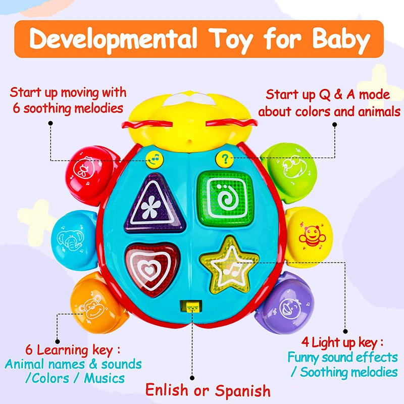 StepMate Bilingual Walker – Jouet Musical à Ramper et à Marcher, Jouet d'Apprentissage Espagnol-Anglais, Jouet Lumineux pour Nourrissons, Cadeau pour Enfants