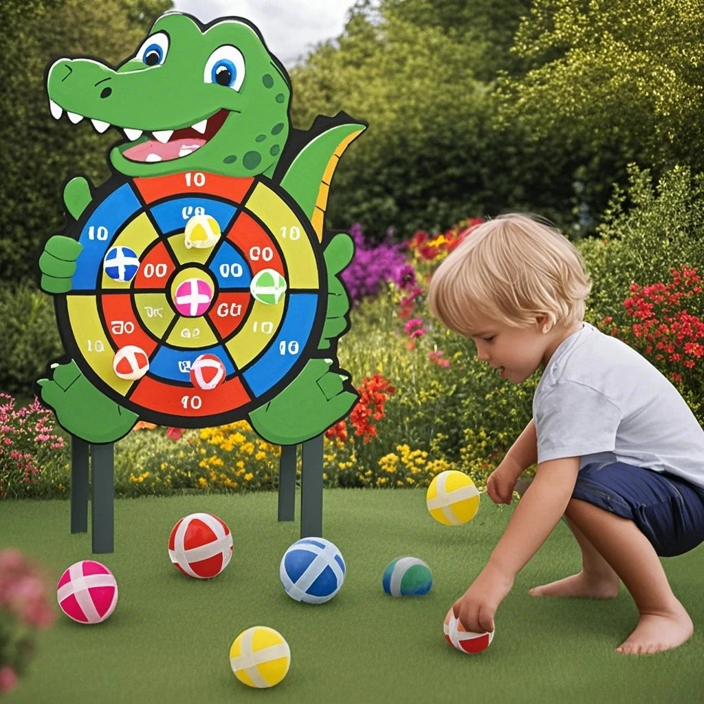 Cible de Fléchettes à Balles Adhésives – Jouet Éducatif Montessori pour Enfants | Jeu d'Intérieur Sécurisé