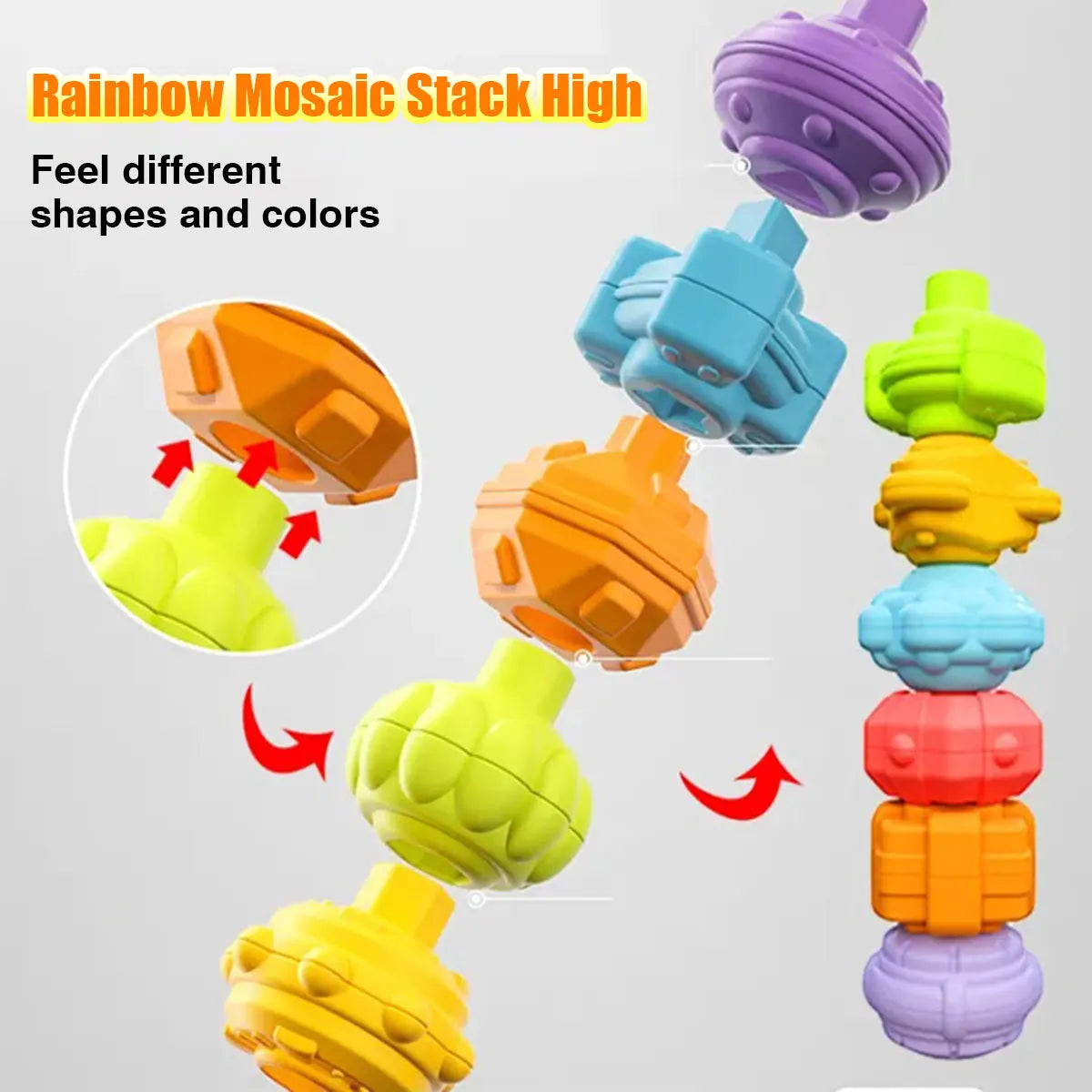 Blocs colorés Montessori, jeu d'éveil bébé
