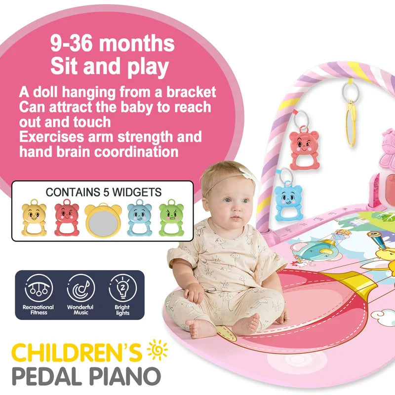 Tapis d'Éveil pour Bébé avec Piano à Taper – Jouet pour le Temps sur le Ventre, le Quatre Pattes et le Développement Sensoriel des Nouveau-Nés