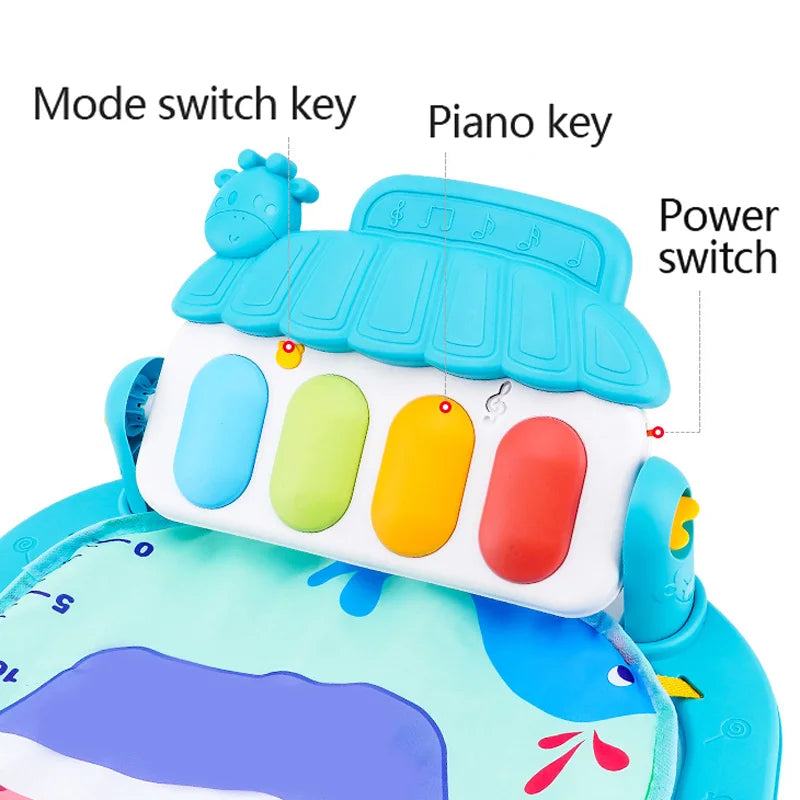 Tapis d'Éveil pour Bébé avec Piano à Taper – Jouet pour le Temps sur le Ventre, le Quatre Pattes et le Développement Sensoriel des Nouveau-Nés