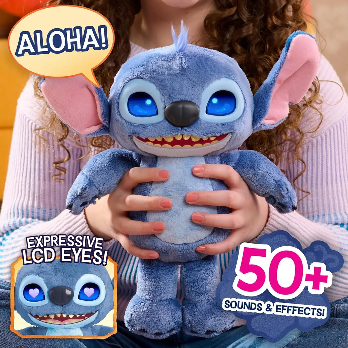 Stitch Interactive Plush Doll LCD Eyes Soft Toy Gift