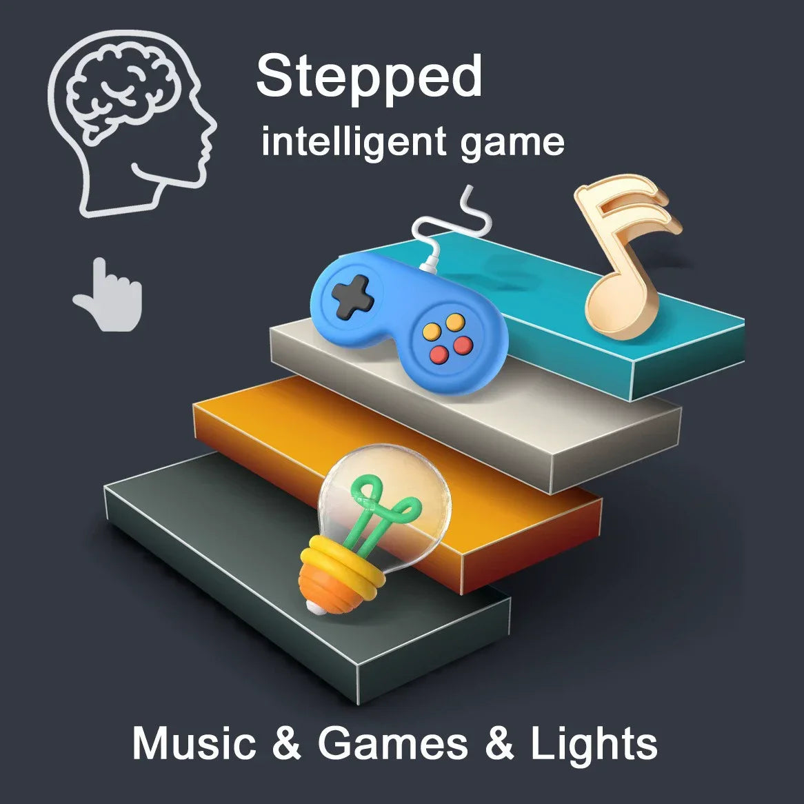 RhythmPop, jeu de mémoire éducatif pour enfants, musique, jeux et lumières, jouet sensoriel électronique.