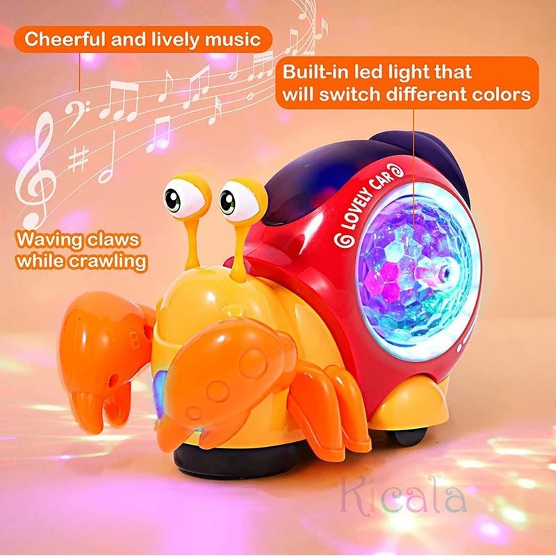 Crabe Musicale Interactif 🦀 — Le jouet qui fait bouger et sourire bébé !