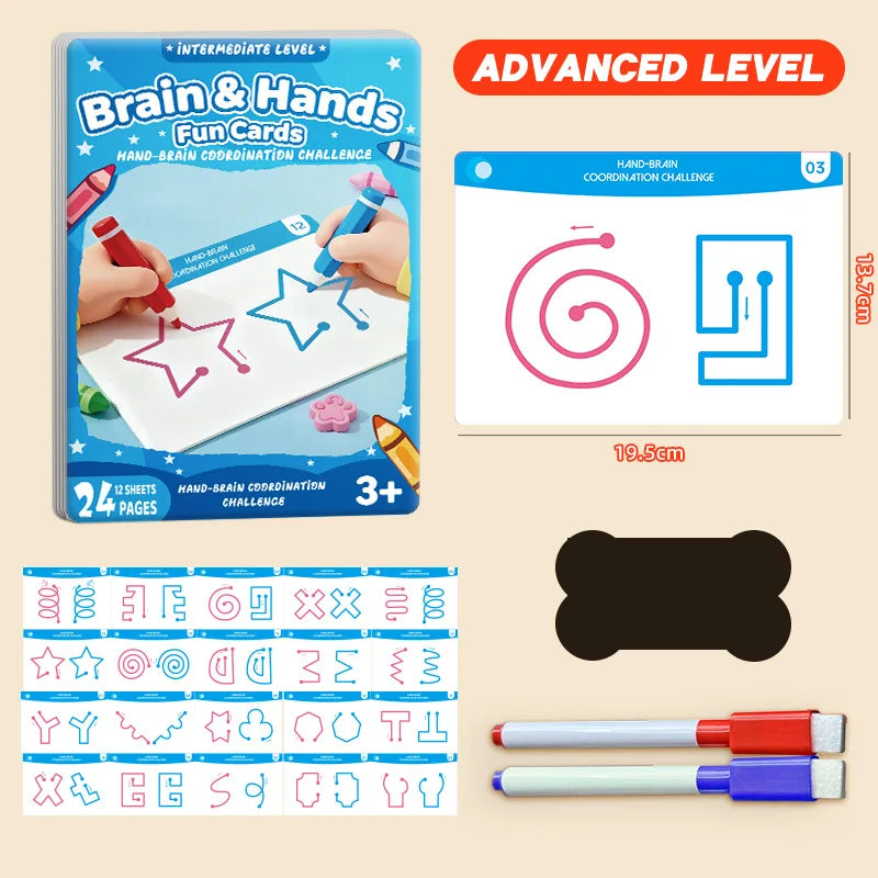 Livre de Puzzles pour le Développement Cérébral Global — Entraînement à la Pensée et à la Concentration des Cerveaux Gauche & Droit pour les Enfants