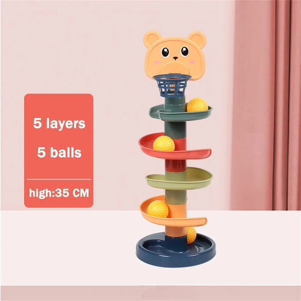 Interactive Ball Tower Educational Toy with Rolling Balls