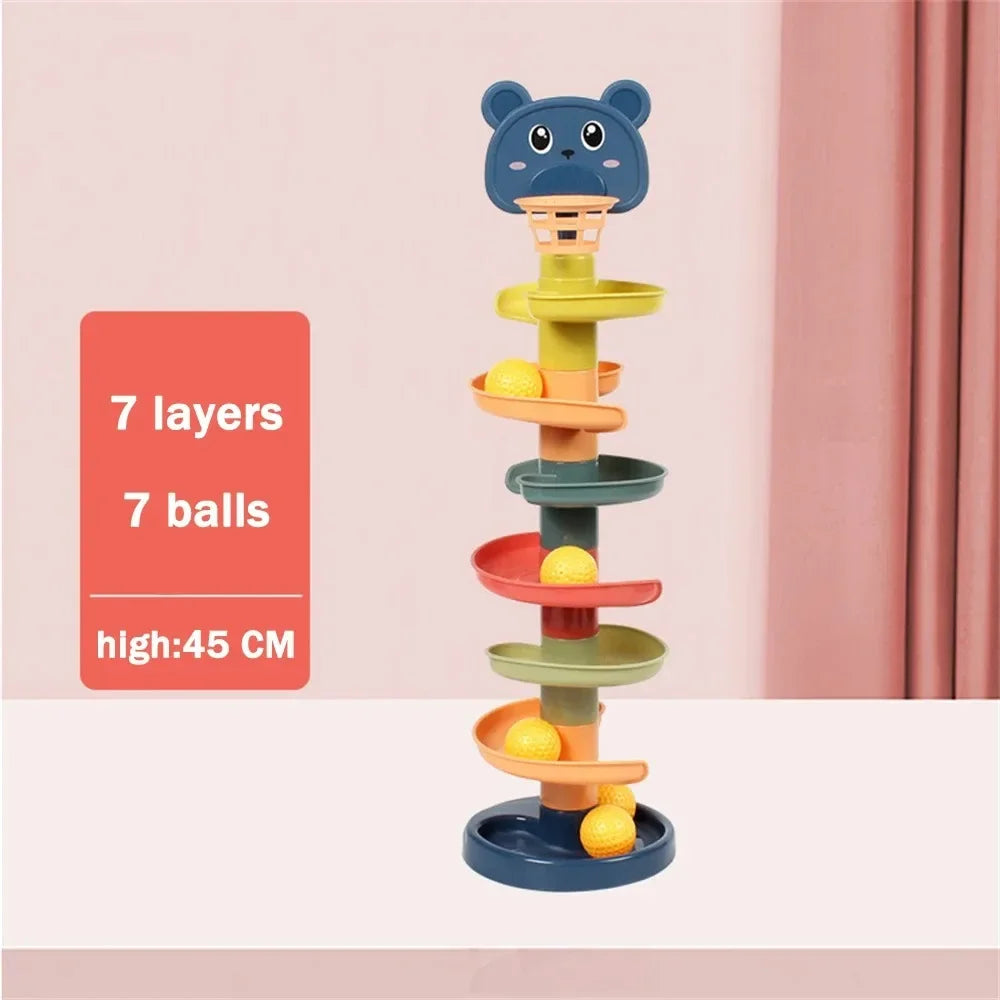 Interactive Ball Tower Educational Toy with Rolling Balls