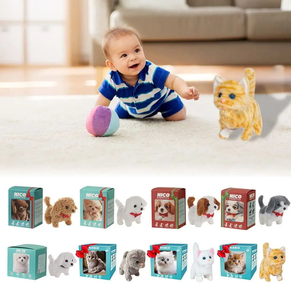 Interactive Robot Puppy Plush Walks Barks & Wags Tail Toy